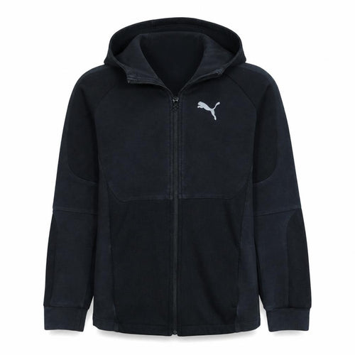 Puma Boys Black Full Zip Hoodie 13-14 Years Cotton Blend Sportswear