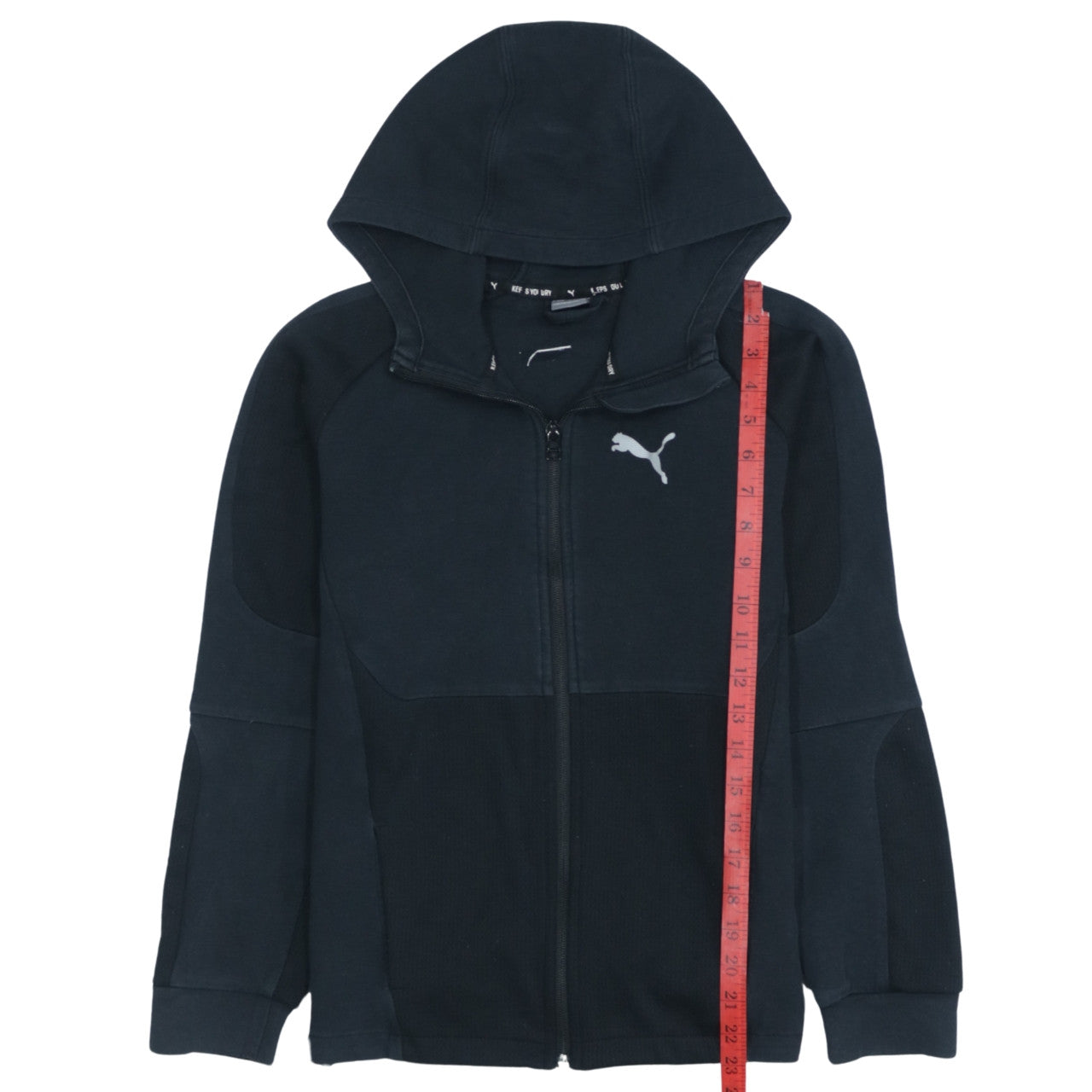 Puma Boys Black Full Zip Hoodie 13-14 Years Cotton Blend Sportswear