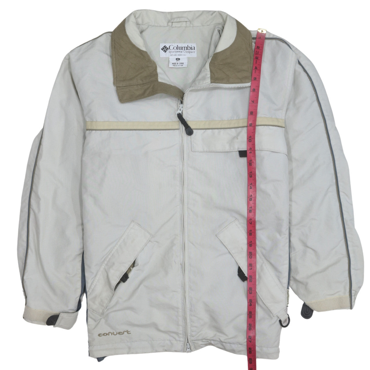 Columbia Men's Beige Full Zip Outdoor Hiking Jacket M
