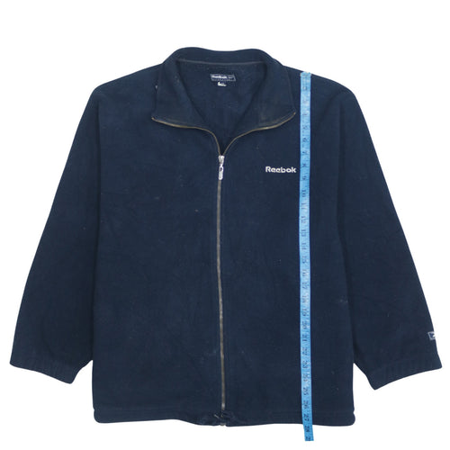 Reebok Womens Blue Fleece Zip Jacket Size 14 Full Zip Logo Sportswear