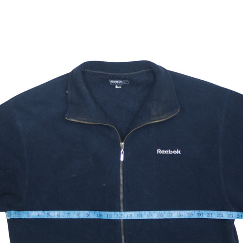 Reebok Womens Blue Fleece Zip Jacket Size 14 Full Zip Logo Sportswear