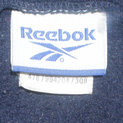 Reebok Womens Blue Fleece Zip Jacket Size 14 Full Zip Logo Sportswear