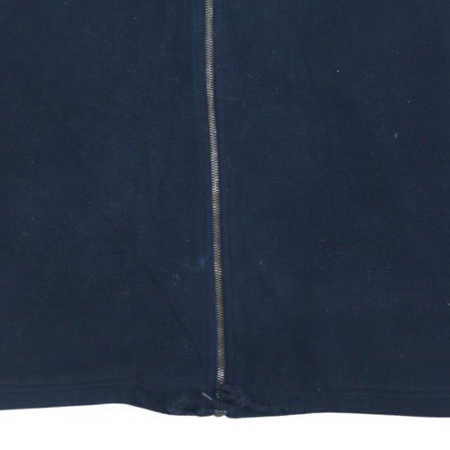 Reebok Womens Blue Fleece Zip Jacket Size 14 Full Zip Logo Sportswear
