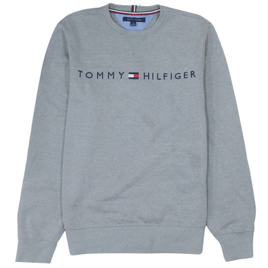 Tommy Hilfiger Men's Grey Logo Crew Neck Sweatshirt M