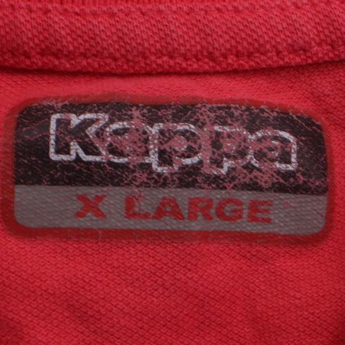 Kappa Men's Red XL Cotton Short Sleeve Polo Shirt