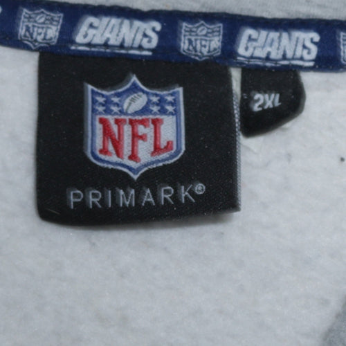 Primark NFL Giants Grey 2XL Men's Pullover Hoodie with Logo