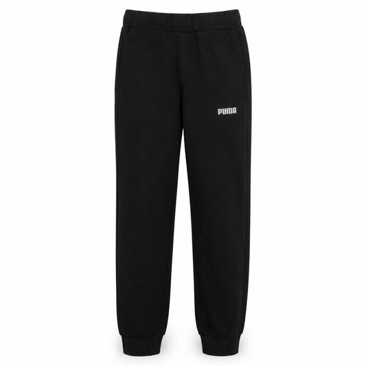 Front view of Puma boys’ black 11-12 years jogger sweatpants regular fit activewear