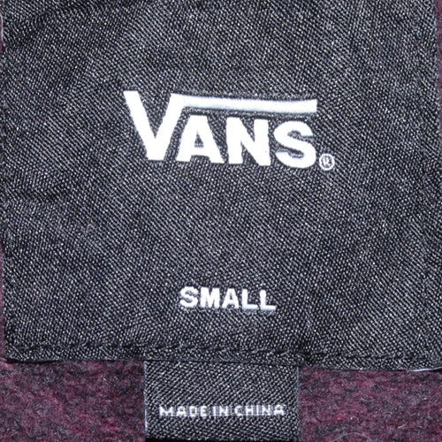 Vans Mens Red Full Zip Logo Hoodie Small Regular Fit
