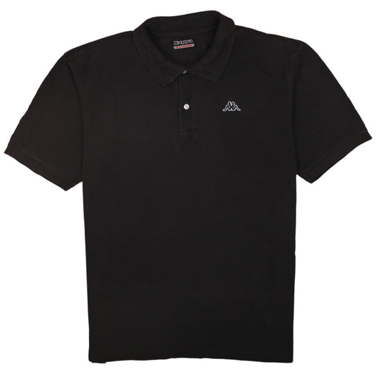 Kappa Men's Black Polo Shirt XL Short Sleeve Collared Cotton Top