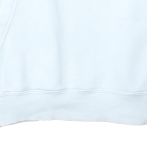 Nike Women White Pullover Hoodie M Cotton Blend Logo Casual