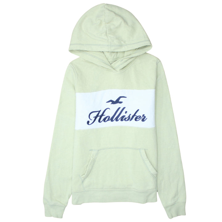 Hollister Women’s Green Pullover Hoodie Small Logo Embroidered Cotton Blend