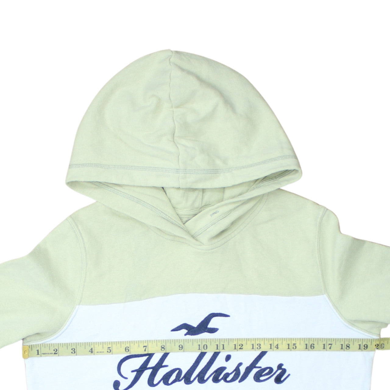 Hollister Women’s Green Pullover Hoodie Small Logo Embroidered Cotton Blend