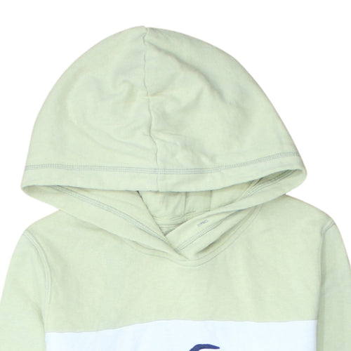 Hollister Women’s Green Pullover Hoodie Small Logo Embroidered Cotton Blend