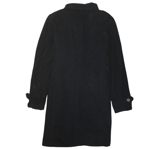 Barbour Men's Black Wool Dress Tartan Lined Mid-Length Coat Size 42