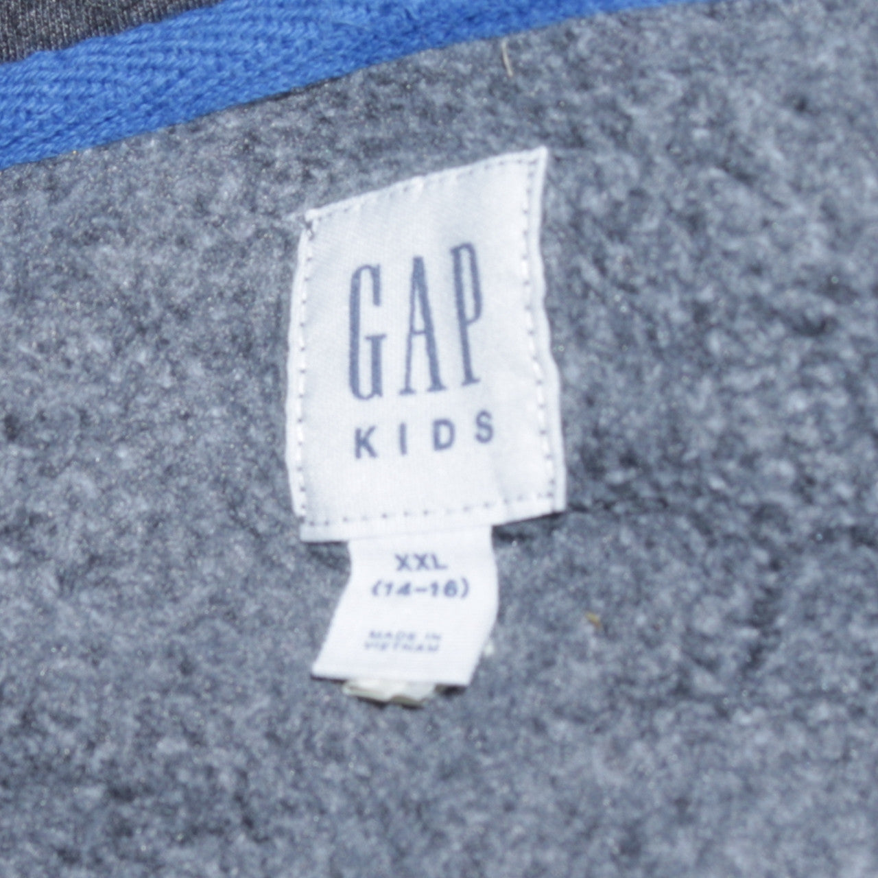 GAP Kids Boys Blue Full Zip Hoodie Size XXL (14-16) Cotton Blend