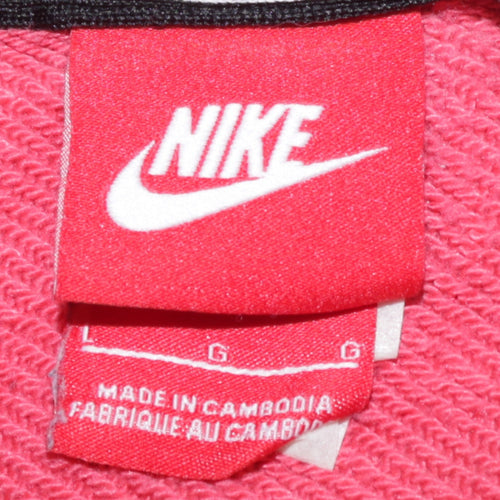 Nike Men's Red Crew Neck Graphic Logo Pullover Sweatshirt Size L