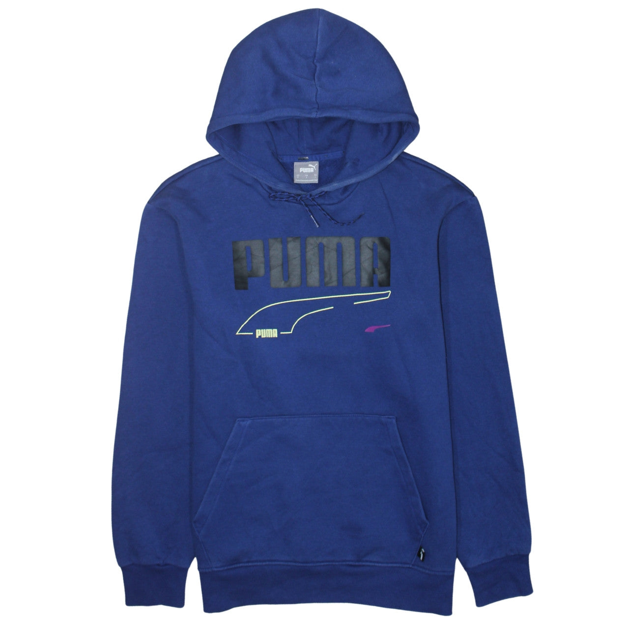 Puma Men's Blue Pullover Hoodie Small Sports Graphic Fleece