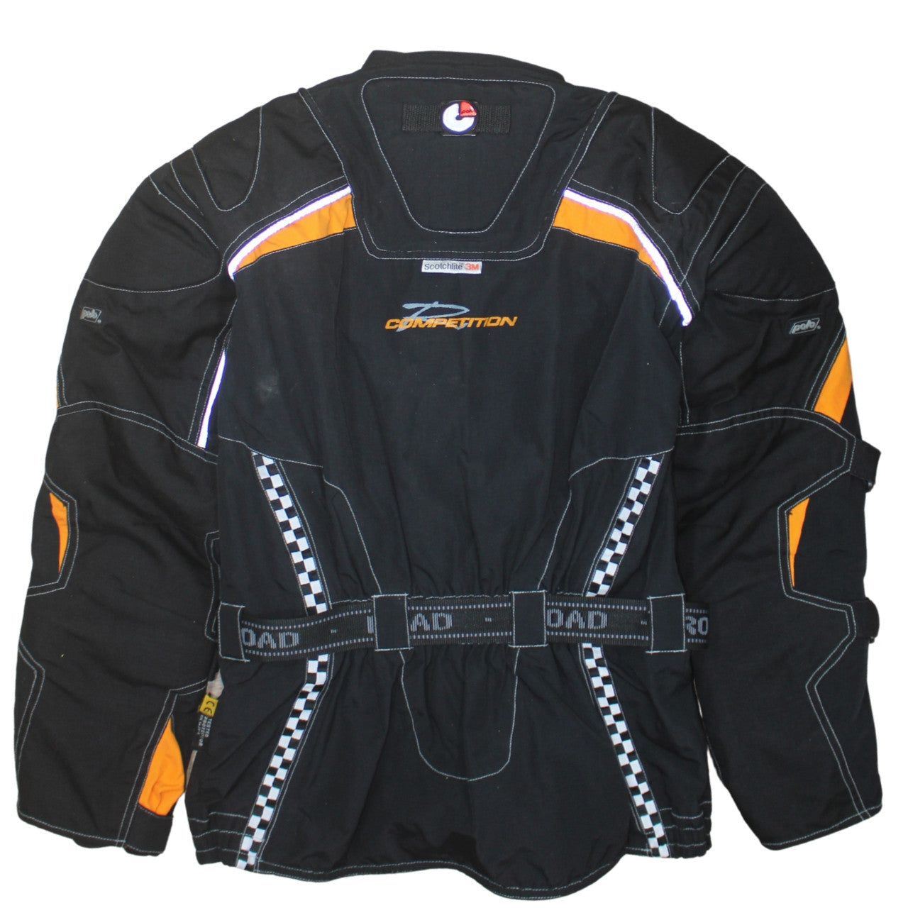 Polo Men's Black Motorcycle Jacket M Waterproof Reflective Belted