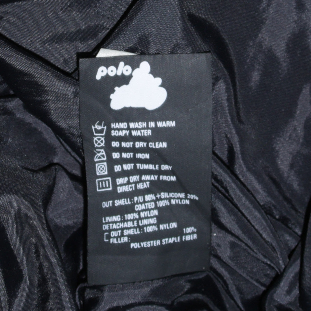 Polo Men's Black Motorcycle Jacket M Waterproof Reflective Belted