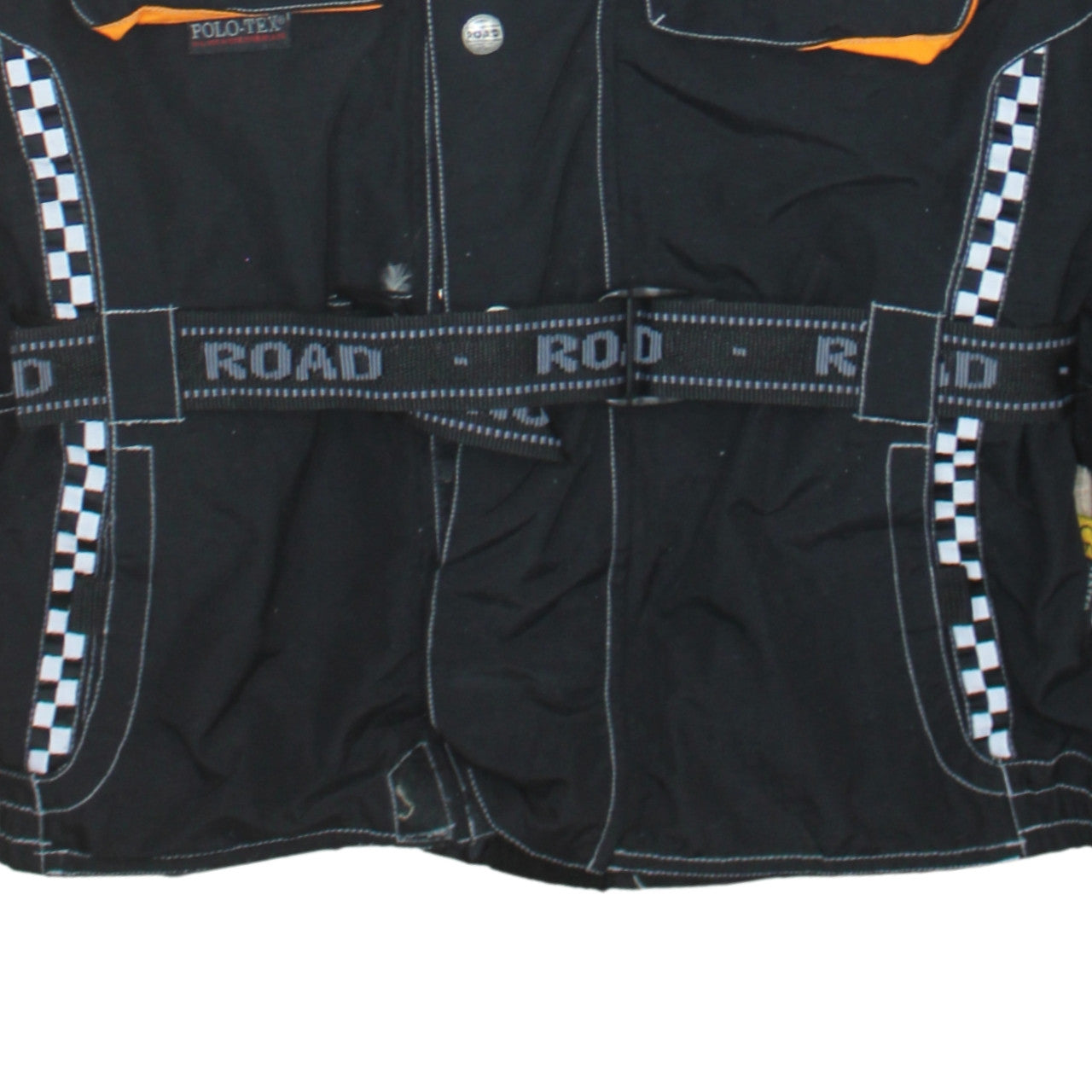 Polo Men's Black Motorcycle Jacket M Waterproof Reflective Belted