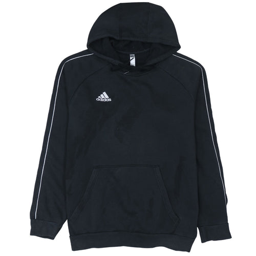 adidas Men's Black Pullover Fleece Hoodie L Sports Logo Sweatshirt