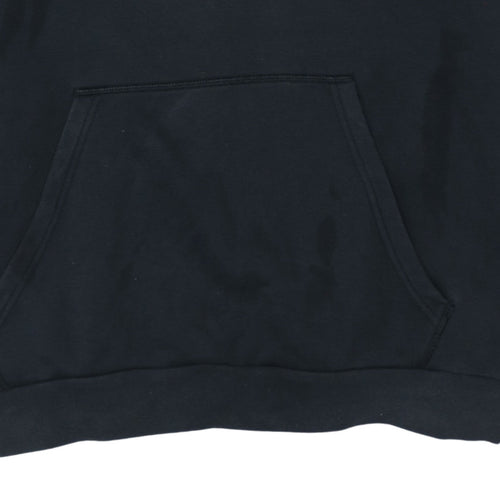 adidas Men's Black Pullover Fleece Hoodie L Sports Logo Sweatshirt