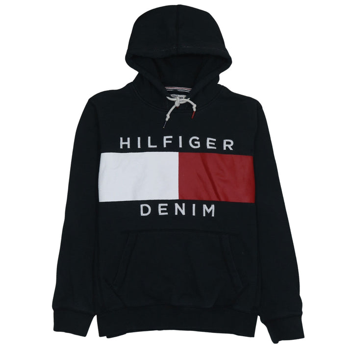 Tommy Hilfiger Men's Black L Pullover Hoodie Graphic Logo Sweatshirt