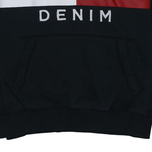 Tommy Hilfiger Men's Black L Pullover Hoodie Graphic Logo Sweatshirt