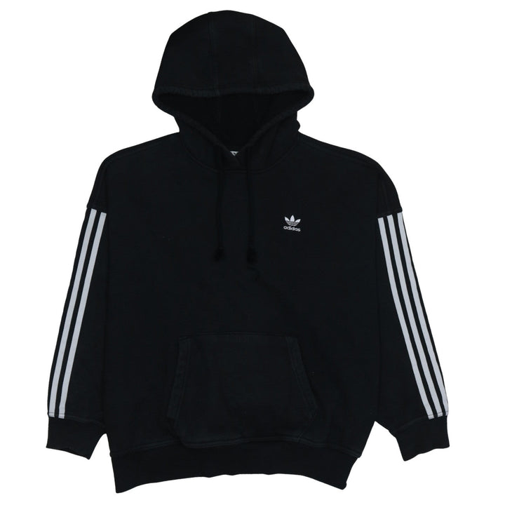 Adidas Womens Black Size 10 Pullover Hoodie with 3 Stripes Logo