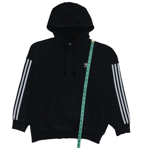 Adidas Womens Black Size 10 Pullover Hoodie with 3 Stripes Logo