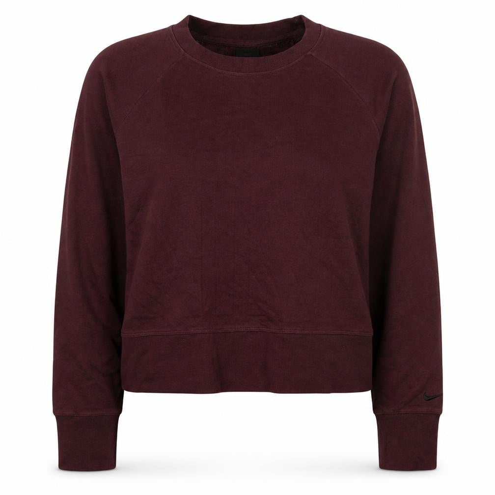 Front view of Nike Women’s Burgundy Dri-Fit Sweatshirt XL Crew Neck Pullover