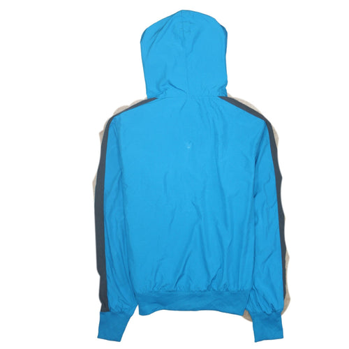 Nike Women Blue Hooded Windbreaker Jacket Size L Full Zip Lightweight