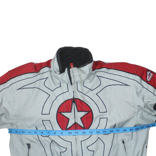 Hein Gericke Men's Grey Red Motorcycle Jacket Size S Waterproof