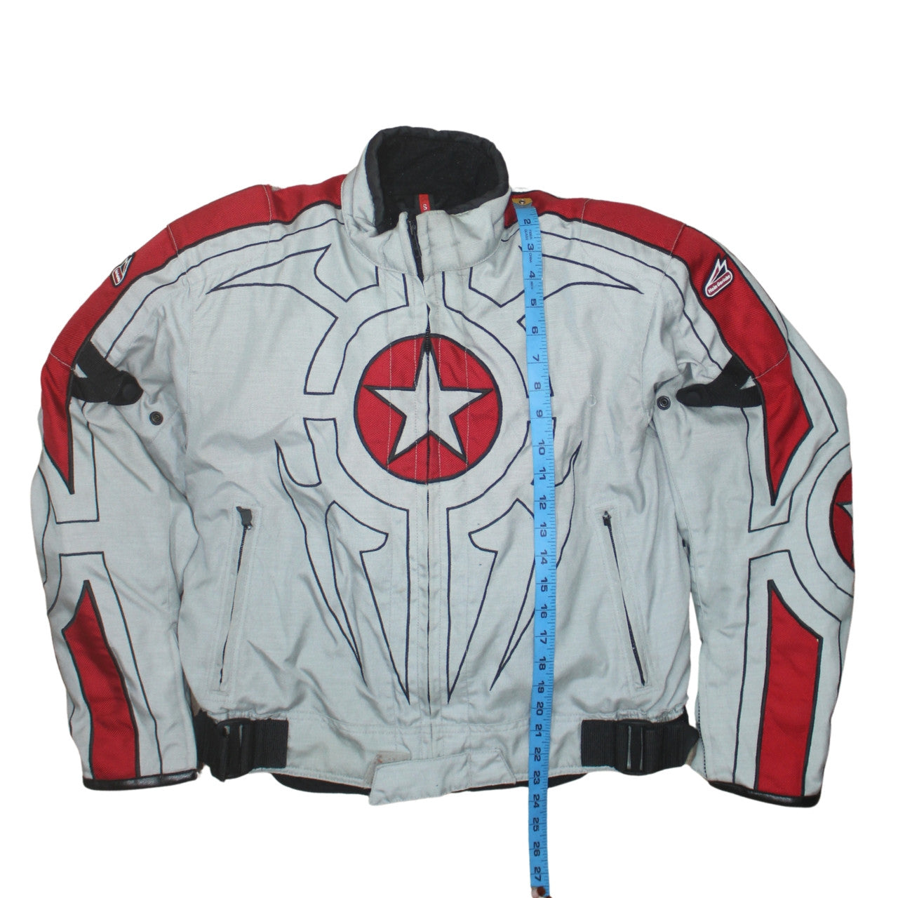 Hein Gericke Men's Grey Red Motorcycle Jacket Size S Waterproof