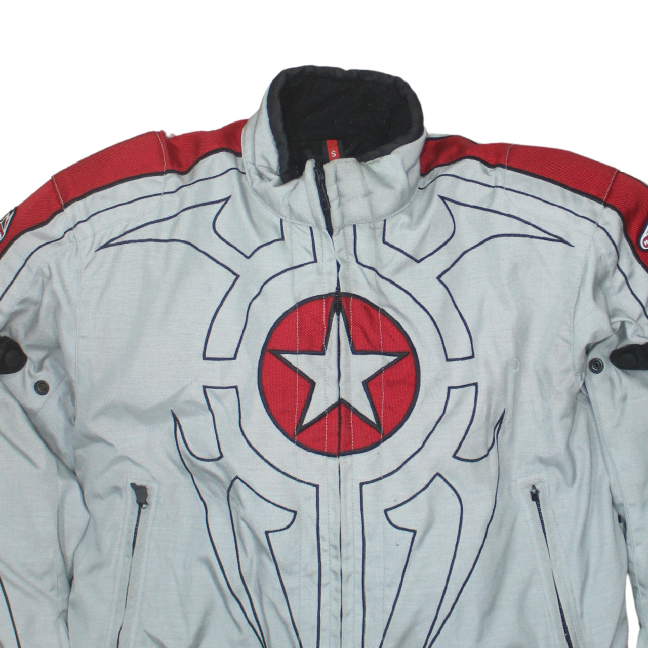 Hein Gericke Men's Grey Red Motorcycle Jacket Size S Waterproof