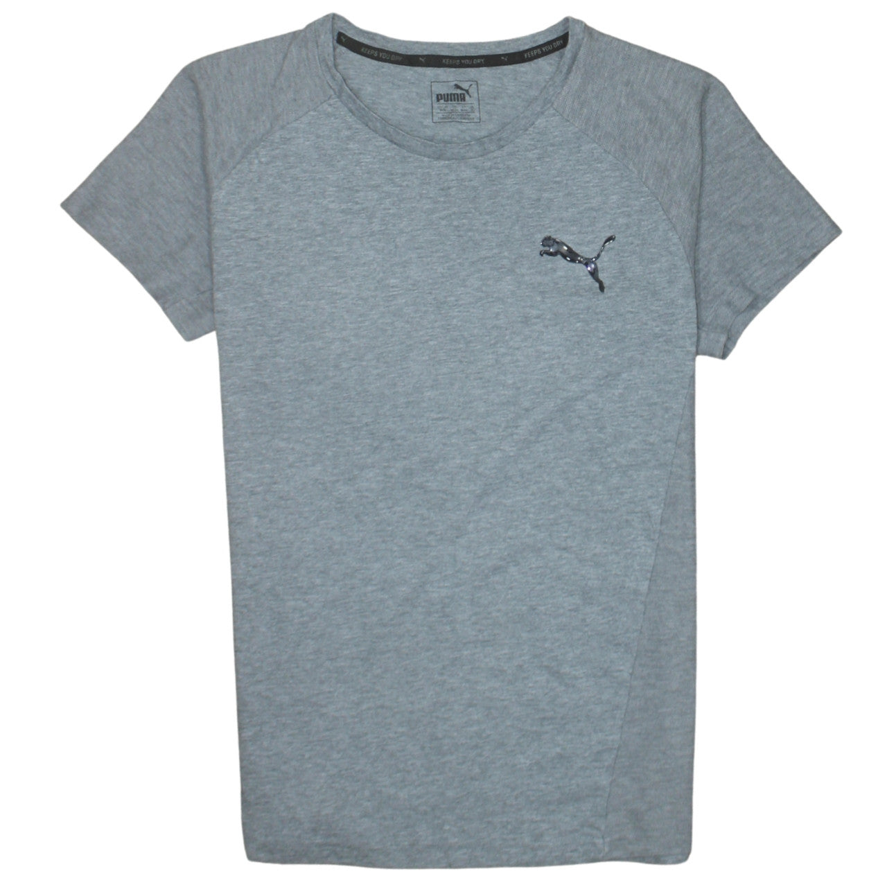 Puma Men’s Grey Moisture Wicking Raglan Crew Neck T-Shirt M