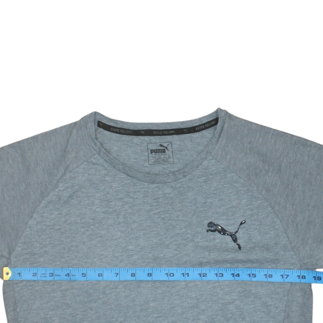Puma Men’s Grey Moisture Wicking Raglan Crew Neck T-Shirt M