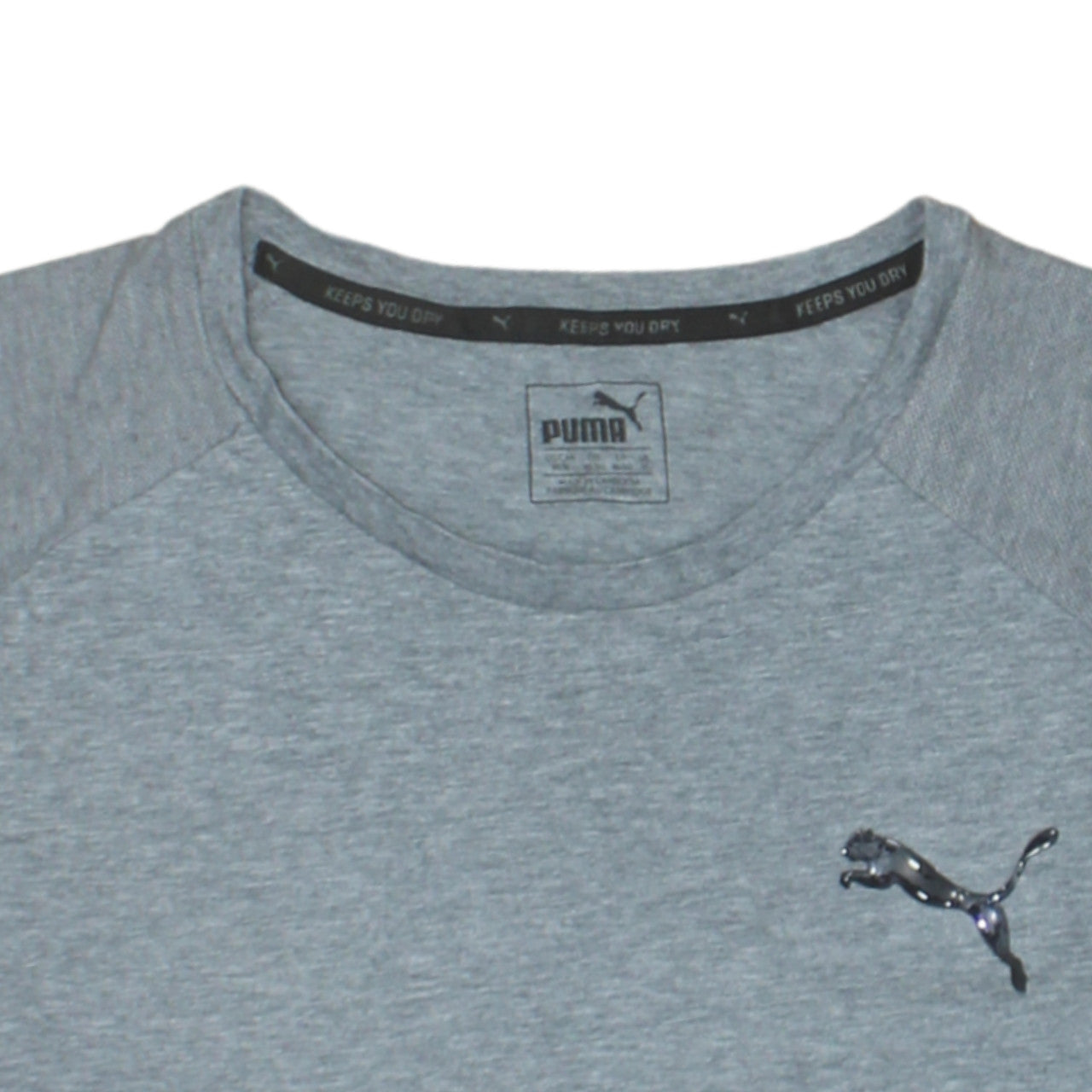Puma Men’s Grey Moisture Wicking Raglan Crew Neck T-Shirt M