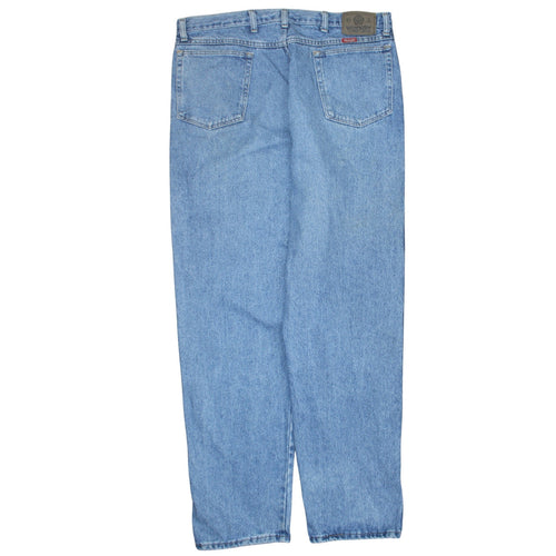 Wrangler Men's Blue Straight Fit Denim Jeans 38x34 USA Made