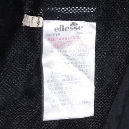 Ellesse Men's Black Nylon Hooded Anorak Jacket Size M Retro Sports Style