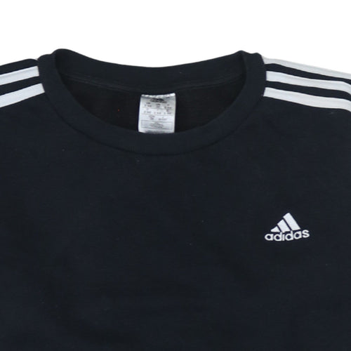 Adidas Womens Black 2XL Crew Neck Pullover Sweatshirt