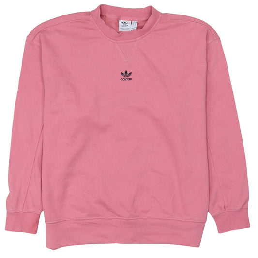 Adidas Women Pink Crew Neck Pullover Sweatshirt XS UK 6 Cotton Logo