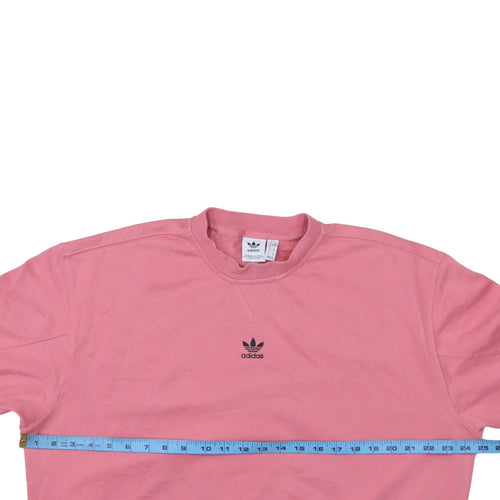 Adidas Women Pink Crew Neck Pullover Sweatshirt XS UK 6 Cotton Logo