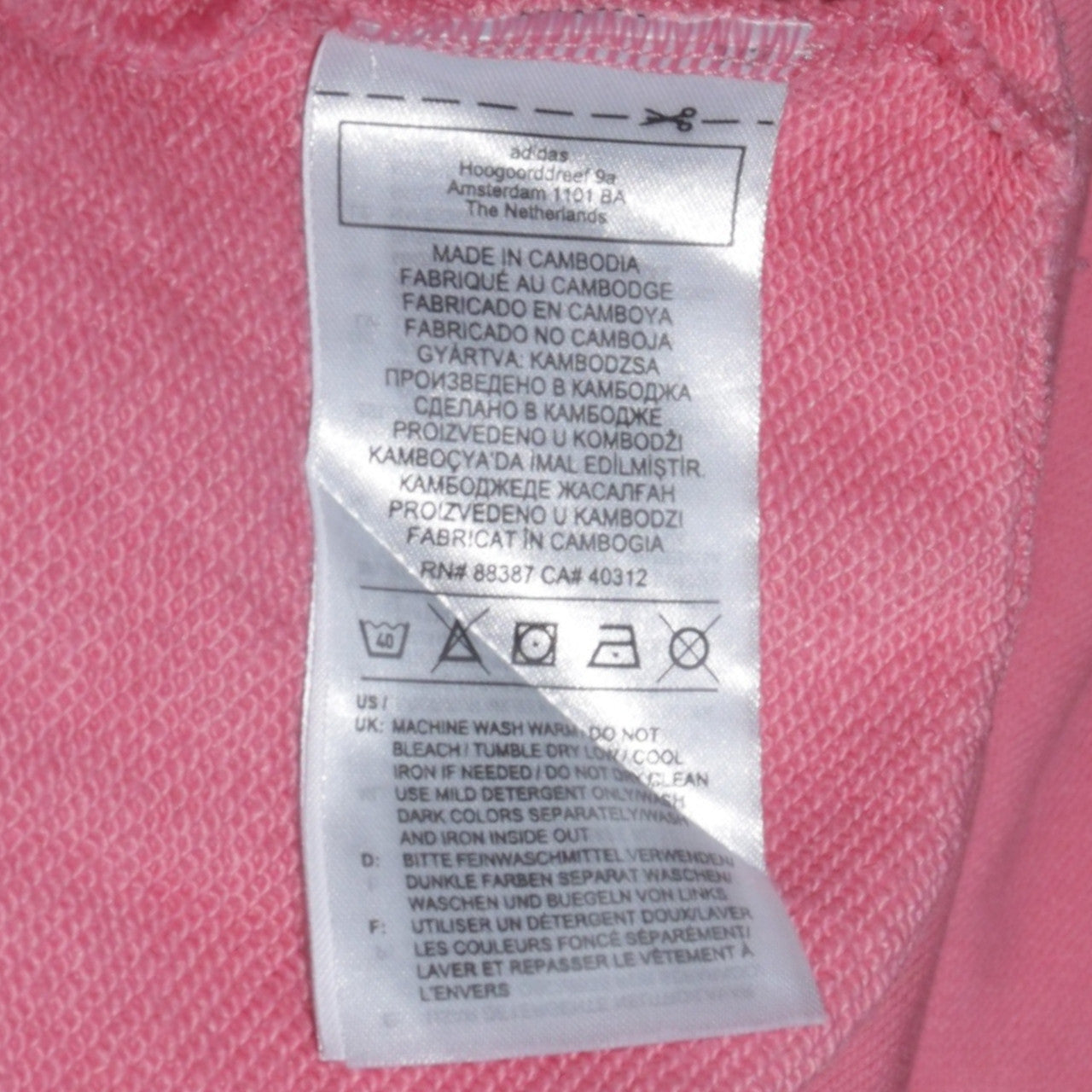 Adidas Women Pink Crew Neck Pullover Sweatshirt XS UK 6 Cotton Logo