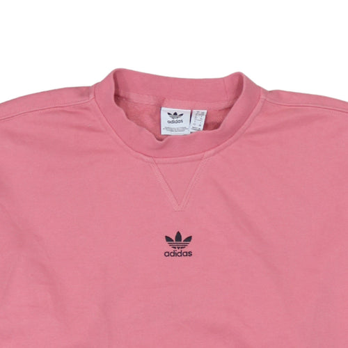 Adidas Women Pink Crew Neck Pullover Sweatshirt XS UK 6 Cotton Logo