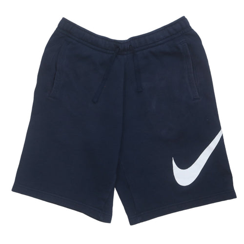 Nike Men's Blue M Regular Fit Sweat Shorts Drawstring Logo