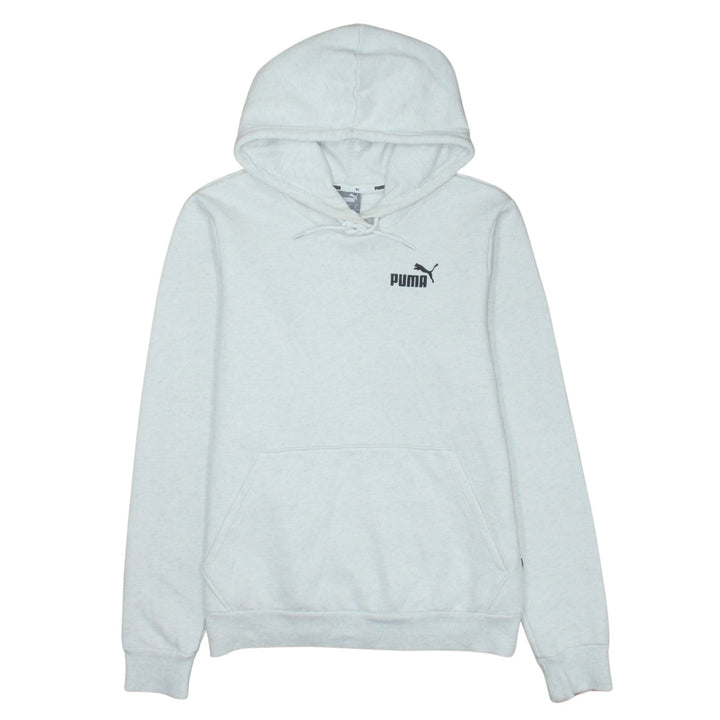 Puma Womens Grey Medium Pullover Hoodie with Logo and Pockets