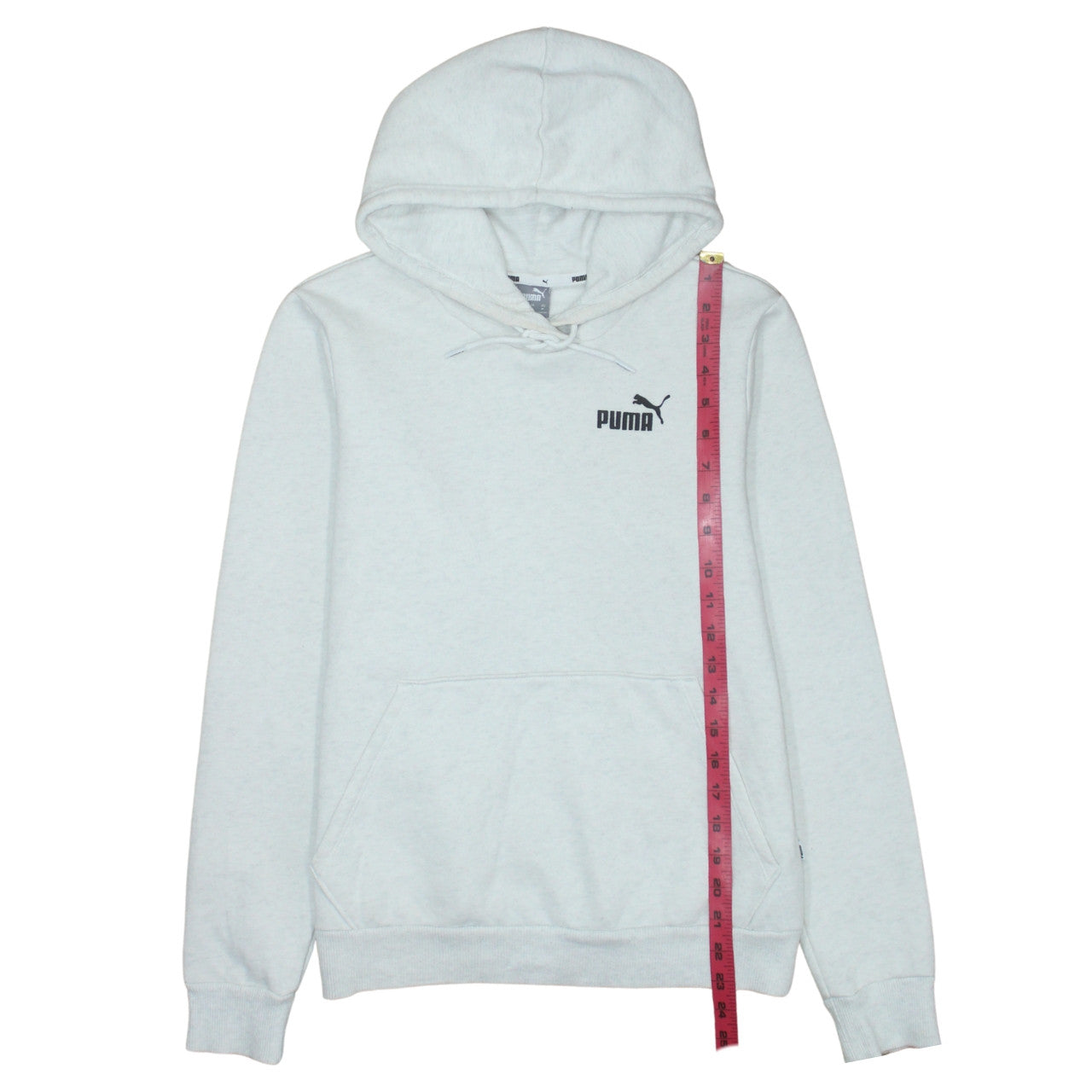 Puma Womens Grey Medium Pullover Hoodie with Logo and Pockets