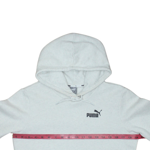 Puma Womens Grey Medium Pullover Hoodie with Logo and Pockets