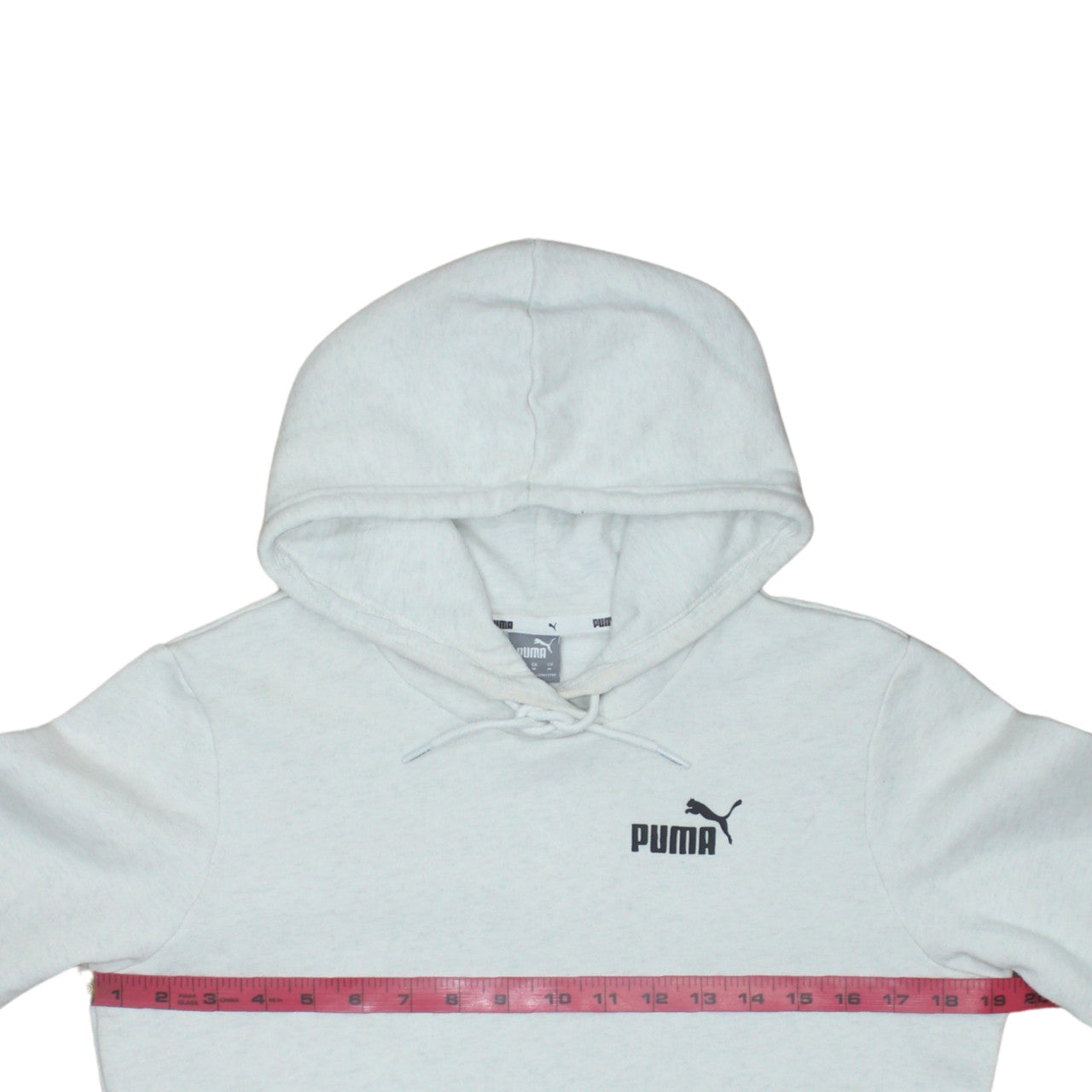 Puma Womens Grey Medium Pullover Hoodie with Logo and Pockets
